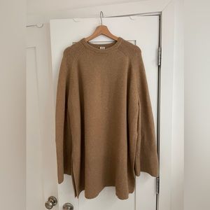 Totême Merino & Camel Wool Slit Sweater Tunic